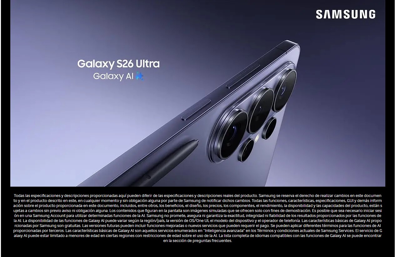 Diseño Samsung Galaxy S26 Ultra